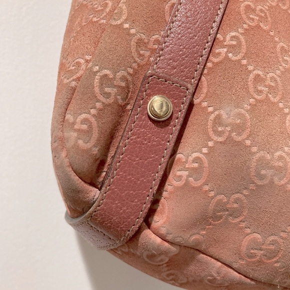 Authentic GUCCI Abbey Shoulder Tote Bag GG Suede Leather - Picture 10 of 17